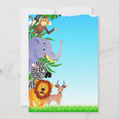 Anniversaire Jungle Animaux Flat Invitation (Dos)