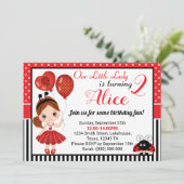 Anniversaire Ladybug Invitation avec la petite fil (Debout devant)