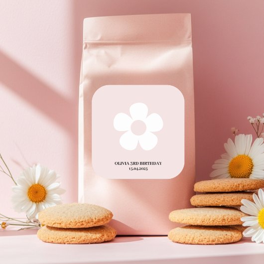 Anniversaire Marguerite Rose | Étiquette de Cadeau