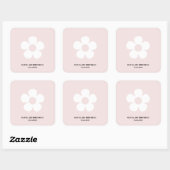 Anniversaire Marguerite Rose | Étiquette de Cadeau (Feuille)