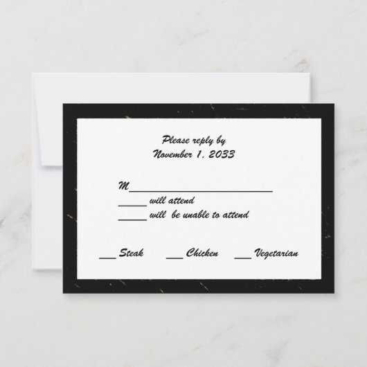 Anniversaire Mariage d'or Cartes RSVP Spectres d'o (Dos)