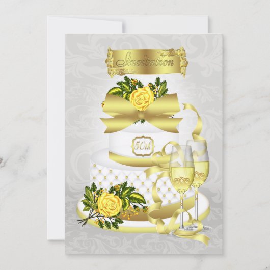 Anniversaire Mariage d'or Invitation Papiers (Devant)