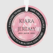 Anniversaire Mariage élégant du 2ème 5ème Rose Qua (dos)