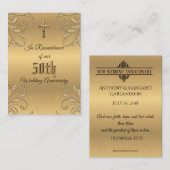 Anniversaire mariage Favoriser Croix d'or Carte Sa (Devant / Derrière)