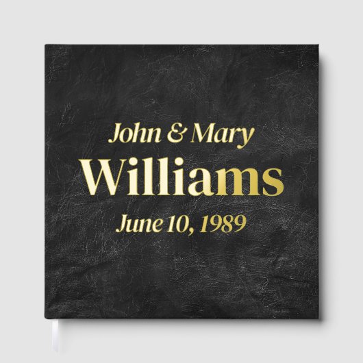 Anniversaire mariage Or sur cuir noir (Recto)