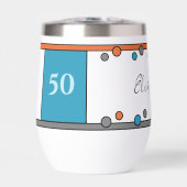 Anniversaire marquant 50 ans nom bleu orange (Avant)