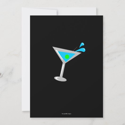 Anniversaire Martini Cocktail Invitation (Dos)