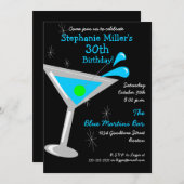 Anniversaire Martini Cocktail Invitation (Devant / Derrière)