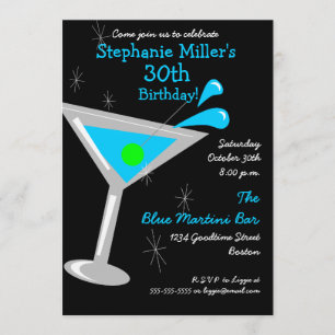Anniversaire Martini Cocktail Invitation