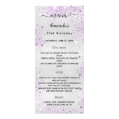 Anniversaire Menu argent violet photo amusement fa (Devant)