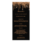 Anniversaire Menu noir or photo parties scintillan (Devant)