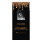 Anniversaire Menu noir or photo parties scintillan (Dos)