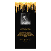 Anniversaire Menu noir or photo parties scintillan (Dos)