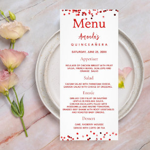 Anniversaire Menu rouge blanc photo faits amusants