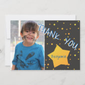 Anniversaire Merci Carte photo avec Stars Boy (Devant)