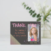 Anniversaire Merci Carte photo Coeur et étoiles Fi (Debout devant)