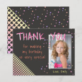 Anniversaire Merci Carte photo Coeur et étoiles Fi (Devant / Derrière)