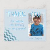 Anniversaire Merci Carte photo pour Boys Waves (Devant)