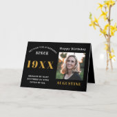 Anniversaire Modèle photo Elegant Chic Black Gold (Fleur jaune)