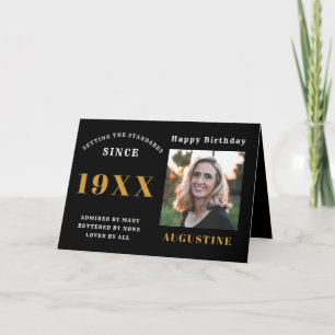 Anniversaire Modèle photo Elegant Chic Black Gold