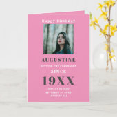 Anniversaire Modèle photo Élégant Chic Rose Grey (Fleur jaune)