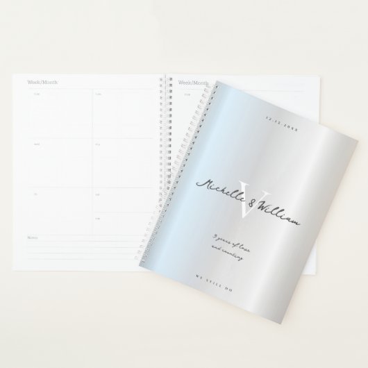 Anniversaire moderne de 5 ans Mariage Argent 5ème  (Devant avec enveloppe)