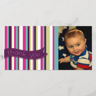 Anniversaire moderne Photocard de bébé de Merci de