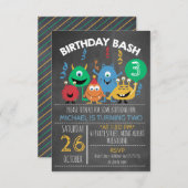Anniversaire Monster Bash Invitation Anniversaire (Devant / Derrière)