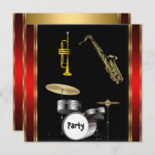 Anniversaire Musique Danse Invitation (Devant / Derrière)