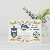 Anniversaire Nautique Old Sailor Invitations (Debout devant)