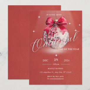 Anniversaire Noël Discoball Invitation