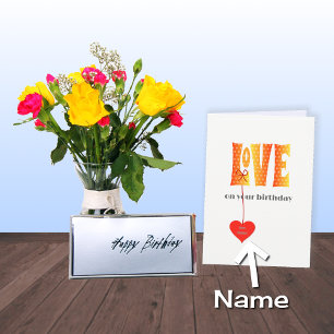 Anniversaire Nom personnalisé carte LOVE