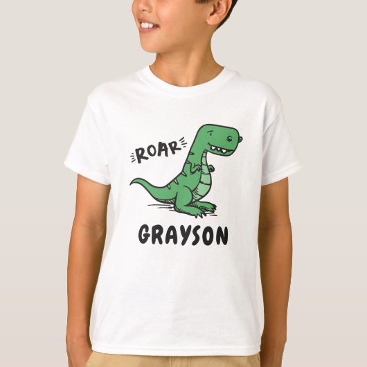 Anniversaire nommé de T-shirt de T-Rex de (Devant)