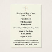 ANNIVERSAIRE NUN CATHOLIQUE DE VOWS CARTE SAINTE (Dos)