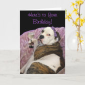 Anniversaire Olde English Bulldogge carte de voeux (Fleur jaune)