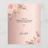 Anniversaire pampas herbe rose budget carte de rem (Dos)
