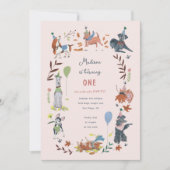 Anniversaire Paw-ty mignon chiot chiens Invitation (Devant)