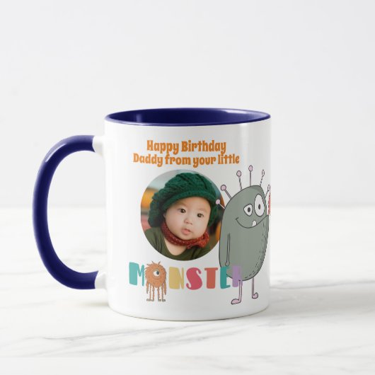 Anniversaire PÈRE PHOTO MUG ENFANTS Petits monstre (Gauche)