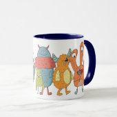 Anniversaire PÈRE PHOTO MUG ENFANTS Petits monstre (Devant droit)