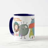 Anniversaire PÈRE PHOTO MUG ENFANTS Petits monstre (Devant gauche)