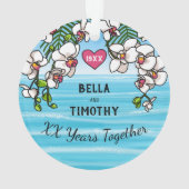 Anniversaire personnalisé Orchidées de plage tropi (dos)