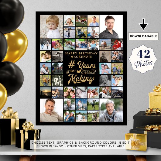 Anniversaire Photo Collage ANNÉES DANS LA FABRICAT