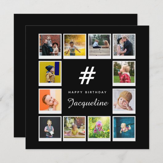 Anniversaire Photo Collage Modèle N'importe quel n (Devant / Derrière)