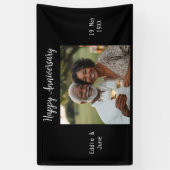 Anniversaire Photo moderne bannière Noir (Vertical)