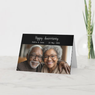 Anniversaire photo pliée carte Arrière - plan noir