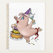 Anniversaire Pig Partypage Spiral Planner (Devant)