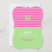 Anniversaire Pink ⎮ Blanc Vert Invitation (Dos)