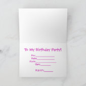 Anniversaire Pink Unicorn Invitation (Intérieur)