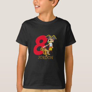 Anniversaire Pirate 8ème Nom T-shirt