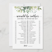 Anniversaire Plutôt éditable carte de jeu (Devant)